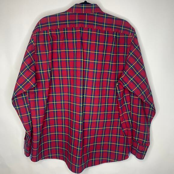 Red Plaid Heavy Twill Shirt Cremieux Sz Large - Picture 2 of 5